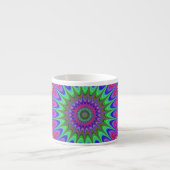 Mandala Geometric Psychedelic Retro Hippie Espressotasse (Vorderseite)