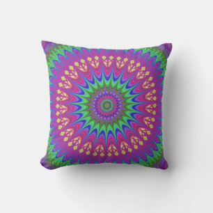 Mandala Geometric Psychedelic Retro Hippie Kissen