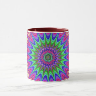 Mandala Geometric Psychedelic Retro Hippie Tasse