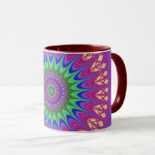 Mandala Geometric Psychedelic Retro Hippie Tasse (VorderseiteRechts)