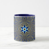 Mandala Geometric Rosette Fraktal Retro Hippie Tas Tasse (Zentrum)