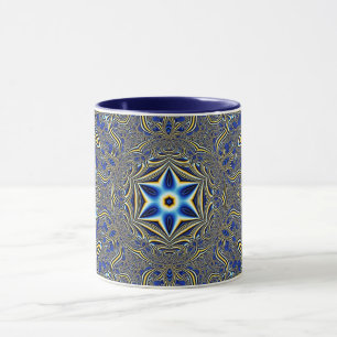 Mandala Geometric Rosette Fraktal Retro Hippie Tas Tasse