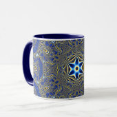 Mandala Geometric Rosette Fraktal Retro Hippie Tas Tasse (Vorderseite Links)