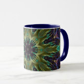 Mandala Geometric Rosette Fraktal Retro Hippie Tas Tasse (VorderseiteRechts)