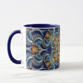 Mandala Geometric Rosette Fraktal Retro Hippie Tas Tasse (Links)