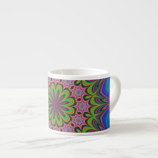 Mandala Geometric Rosette Retro Hippie Espressotasse (Vorderseite Rechts)