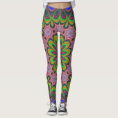 Mandala Geometric Rosette Retro Hippie Leggings (Vorderseite)