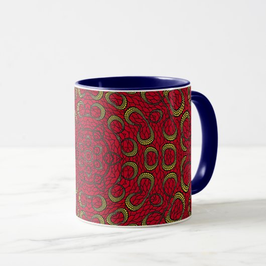 Mandala Geometric Rosette Retro Hippie Tasse (VorderseiteRechts)
