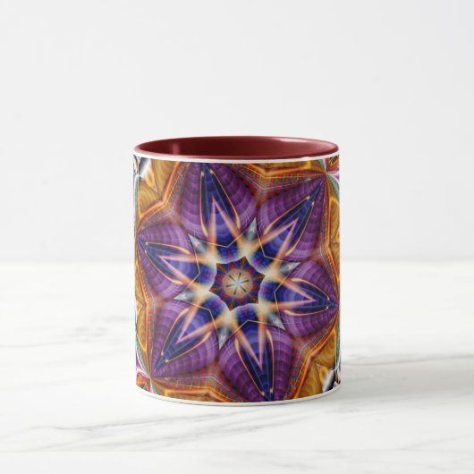 Mandala Geometric Rosette Retro Hippie Tasse (Zentrum)