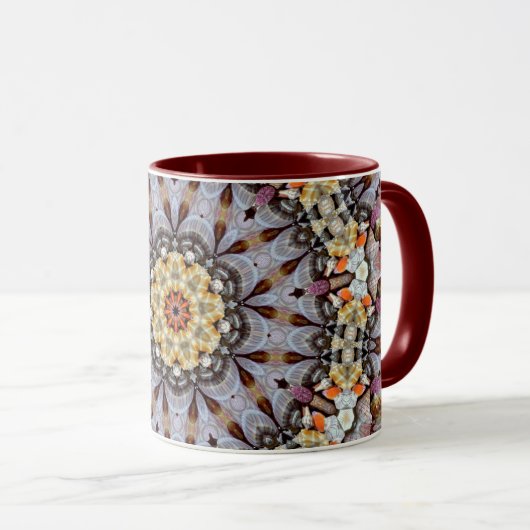 Mandala Geometric Rosette Retro Hippie Tasse (VorderseiteRechts)