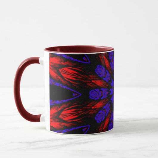 Mandala Geometric Rosette Retro Hippie Tasse (Links)