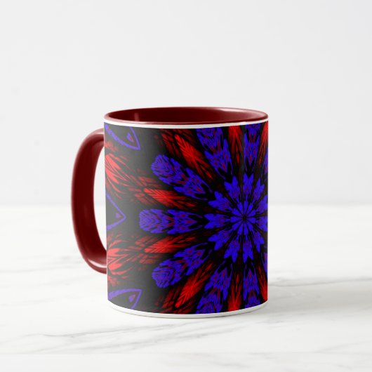 Mandala Geometric Rosette Retro Hippie Tasse (Vorderseite Links)