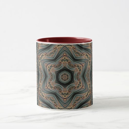 Mandala Geometric Rosette Retro Hippie Tasse (Zentrum)