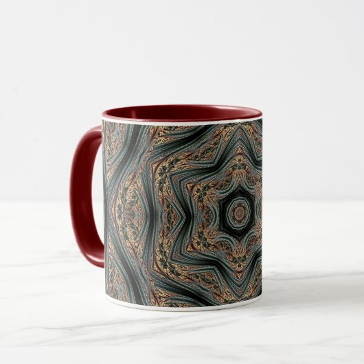 Mandala Geometric Rosette Retro Hippie Tasse (Vorderseite Links)