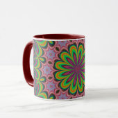 Mandala Geometric Rosette Retro Hippie Tasse (Vorderseite Links)
