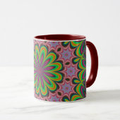 Mandala Geometric Rosette Retro Hippie Tasse (VorderseiteRechts)