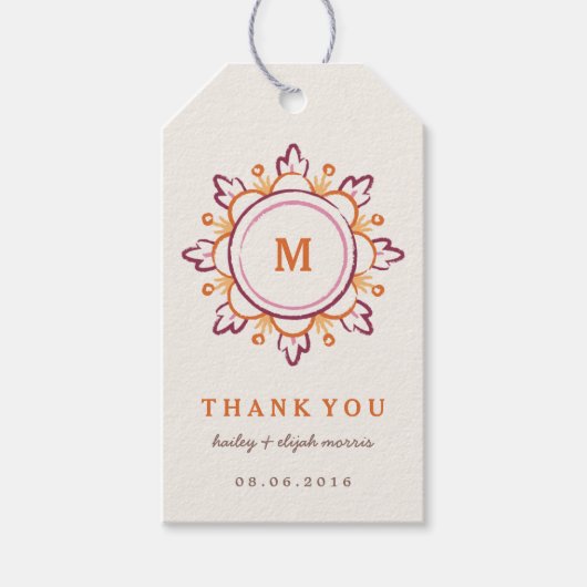 Mandala Gift Tag - Mandarine Geschenkanhänger (Vorderseite)