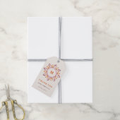Mandala Gift Tag - Mandarine Geschenkanhänger (Mit Garn)