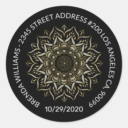 Mandala-Glitzer - Wirbel Runder Aufkleber (Vorderseite)