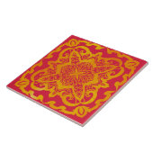Mandala, Gold, Barock, elegante Keramik Fliese (Seite)