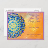 Mandala Gold Blue Lila Blume Yoga Business Postkarte (Vorne/Hinten)