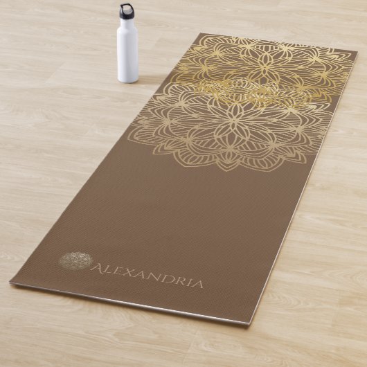 Mandala Gold Brown Personalisiert (1 Seite) Yogamatte (Beispiel)