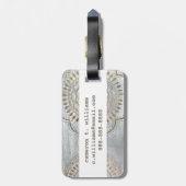 Mandala Gold Design Gepäckanhänger (Rückseite vertikal)