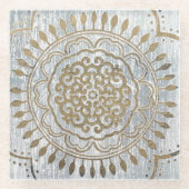 Mandala Gold Design Glasuntersetzer (Vorderseite)