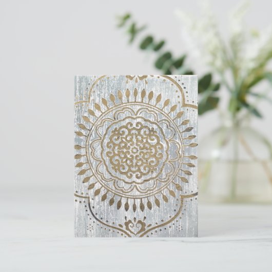 Mandala Gold Design Postkarte (Stehend Vorderseite)