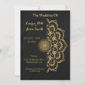 Mandala Gold Florist Wedding Einladung (Vorderseite)