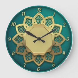 Mandala gold große wanduhr