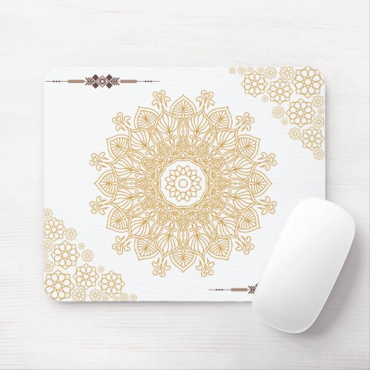 Mandala Gold Mouse Pad Mousepad (Mit Mouse)