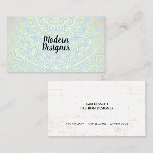 Mandala Gold Pattern Visitenkarte (Vorne/Hinten)