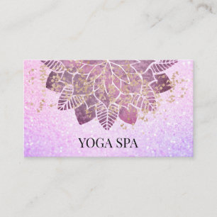 *~* Mandala - Gold Pink Glitzer Spirituelle Yoga Visitenkarte