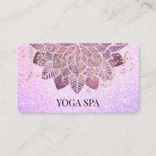*~* Mandala + Gold Pink Glitzer Spiritueller Yoga Visitenkarte