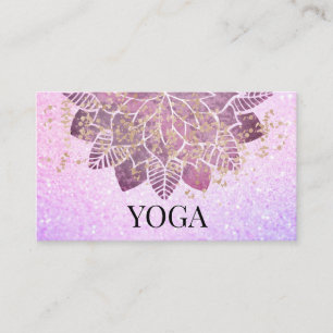 *~* Mandala Gold Pink Glitzer Spiritueller Yoga Visitenkarte