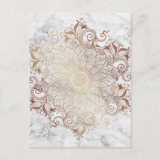 Mandala - Gold und Marmor Postkarte (Vorderseite)
