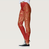 Mandala, Gold und Rot Leggings (Links)