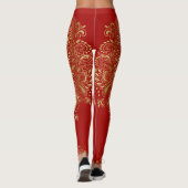 Mandala, Gold und Rot Leggings (Rückseite)