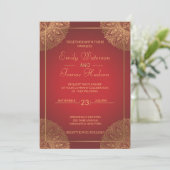 Mandala Gold Wedding Einladung (Stehend Vorderseite)