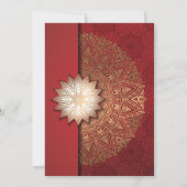 Mandala Gold Wedding Einladung, weiß Einladung (Rückseite)
