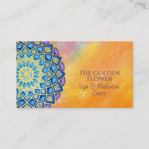 Mandala Golden Blume Lila Visitenkarte