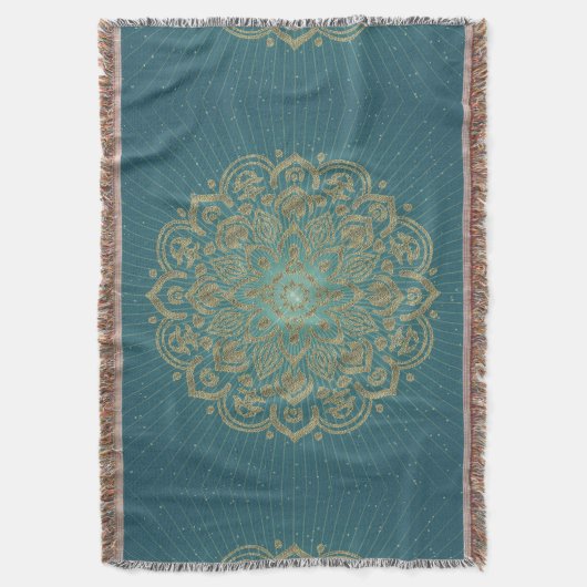 MANDALA Golden Rosette - Blanket Decke (Vorderseite Vertikal)