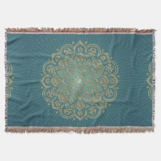 MANDALA Golden Rosette - Blanket Decke (Vorderseite)