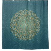 MANDALA Golden Rosette - Duschvorhang (Vorderseite)