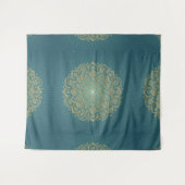 MANDALA Golden Rosette - Taperstry Wandteppich (Vorderseite (Horizontal))
