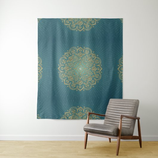MANDALA Golden Rosette - Taperstry Wandteppich (Beispiel)