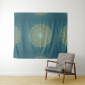 MANDALA Golden Rosette - Taperstry Wandteppich (Beispiel (Horizontal))