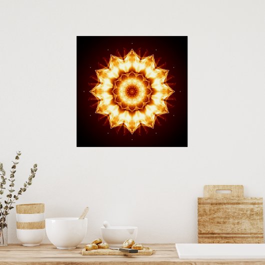 Mandala Golden Sun Poster (Küche)