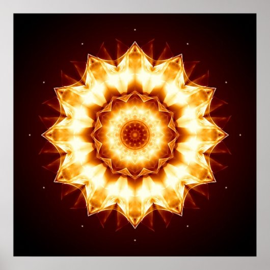 Mandala Golden Sun Poster (Vorne)